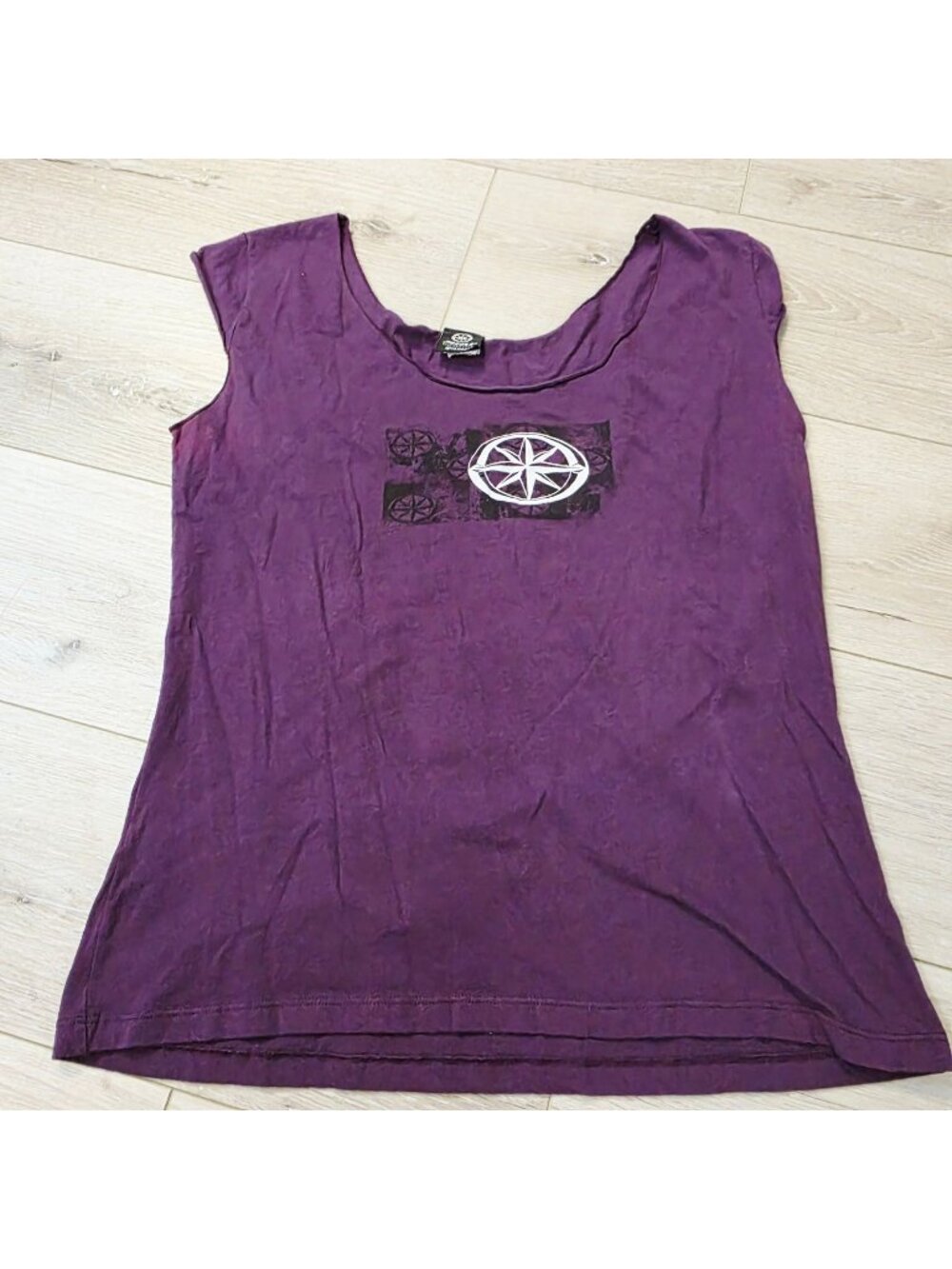 Vtg Womens Yamaha Purple Tank Top Y2K Grunge Motocross Skater XL Streetwear